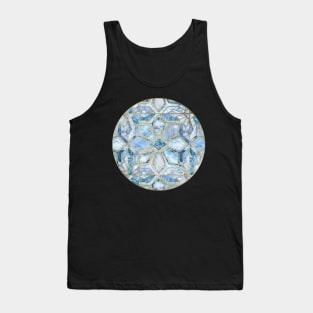 Geometric Gilded Stone Tiles in Soft Blues Tank Top